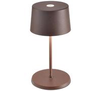 Zafferano, Olivia Mini Lamp, Portable and Rechargeable Table Lamp with Touch Controls, Suitable for Interior and Outdoor, Dimmer, 2200-3000 K, Height 22 cm, Corten Colour