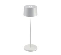 Zafferano, Olivia Pro Lamp, Cordless Rechargeable Table Lamp with Touch Control, for Indoor and Outdoor Use, Dimmer, 2200-3000 K, Height 20 cm, White Colour