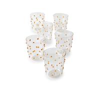 Zafferano Party Glasses Set Made of Borosilicate Glass in Polka Dot Design (Gold)