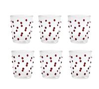 Zafferano Party Glasses Set Made of Borosilicate Glass in Polka Dot Design (Red)