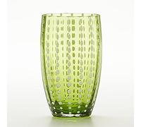 Zafferano Perle Beverage, Glass, 16oz, Set of 2, Apple Green