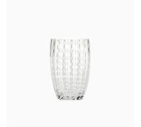 Zafferano Perle Glass Tumbler - Handmade Transparent Coloured Glass, cl 32 h 109mm d 71mm - Set 6 Pieces - Clear