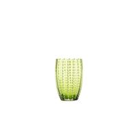 Zafferano Perle Tumbler-Handmade Transparent Coloured Glass, cl 32 h 109mm d 71mm-Set 6 Pieces-Apple Green, Medium