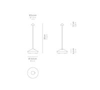 Zafferano Pina 3K rechargeable table lamp foil silver