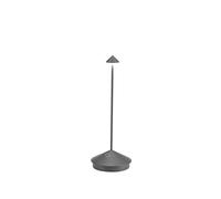 Zafferano, Pina Pro Lamp, Rechargeable Cordless Table Lamp with Touch Controls, Suitable for Interior and Outdoor, Dimmer, 2200-3000 K, Height 29 cm, Dark Gray Colour