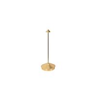 Zafferano, Pina Pro with Gold Colour Leaf, Rechargeable Cordless Table Lamp with Touch Controls, Usable as an Indoor Lamp, Dimmer, 2200-3000 K, Height 29 cm