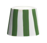 Zafferano, Poldina Cover, Hand Decorated Ceramic Cover for Table Lamp, Cover Compatible with Poldina Lamps, Made in Italy, Ø13 x 10 cm, Colour White - Green Stripes