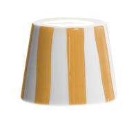Zafferano, Poldina Cover, Hand Decorated Ceramic Cover for Table Lamp, Cover Compatible with Poldina Lamps, Made in Italy, Ø13 x 10 cm, Colour White - Yellow Stripes