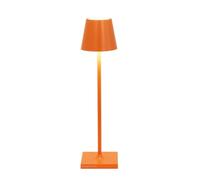 Zafferano, Poldina Micro Lamp, Rechargeable Cordless Table Lamp with Touch Controls, Suitable for Interior and Outdoor, Dimmer, 2200-3000 K, Height 27.5 cm, Orange Colour