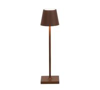 Zafferano, Poldina Micro Lamp, Rechargeable Cordless Table Lamp with Touch Controls, Suitable for Interior and Outdoor, Dimmer, 2200-3000 K, Height 27.5 cm, Corten Colour