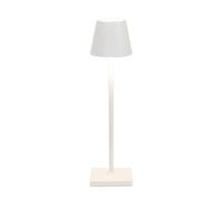Zafferano, Poldina Micro Lamp, Rechargeable Cordless Table Lamp with Touch Controls, Suitable for Interior and Outdoor, Dimmer, 2200-3000 K, Height 27.5 cm, White Colour