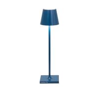 Zafferano, Poldina Micro Lamp, Rechargeable Cordless Table Lamp with Touch Controls, Suitable for Interior and Outdoor, Dimmer, 2200-3000 K, Height 27.5 cm, Capri Blue Colour