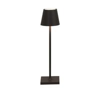 Zafferano, Poldina Micro Lamp, Rechargeable Cordless Table Lamp with Touch Controls, Suitable for Interior and Outdoor, Dimmer, 2200-3000 K, Height 27.5 cm, Black Colour