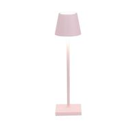 Zafferano, Poldina Micro Lamp, Rechargeable Cordless Table Lamp with Touch Controls, Suitable for Interior and Outdoor, Dimmer, 2200-3000 K, Height 27.5 cm, Pink Colour