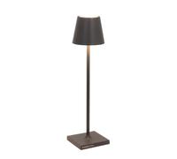 Zafferano, Poldina Micro Lamp, Rechargeable Cordless Table Lamp with Touch Controls, Suitable for Interior and Outdoor, Dimmer, 2200-3000 K, Height 27.5 cm, Dark Gray Colour