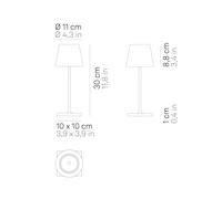 Zafferano Poldina mini rechargeable lamp, copper interior
