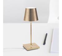 Zafferano Poldina mini rechargeable table lamp, gold interior