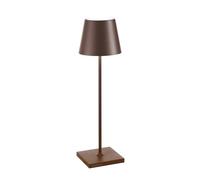 Zafferano, Poldina Pro Lamp, Rechargeable Cordless Table Lamp with Touch Controls, Suitable for Interior and Outdoor, Dimmer, 2200-3000 K, Height 38 cm, Corten Colour
