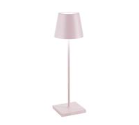 Zafferano, Poldina Pro Lamp, Rechargeable Cordless Table Lamp with Touch Controls, Suitable for Interior and Outdoor, Dimmer, 2200-3000 K, Height 38 cm, Pink Colour