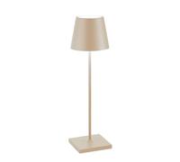 Zafferano, Poldina Pro Lamp, Rechargeable Cordless Table Lamp with Touch Controls, Suitable for Interior and Outdoor, Dimmer, 2200-3000 K, Height 38 cm, Sand Colour