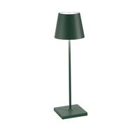 Zafferano, Poldina Pro Lamp, Rechargeable Cordless Table Lamp with Touch Controls, Suitable for Interior and Outdoor, Dimmer, 2200-3000 K, Height 38 cm, Dark Green Colour