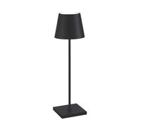 Zafferano, Poldina Pro Lamp, Rechargeable Cordless Table Lamp with Touch Controls, Suitable for Interior and Outdoor, Dimmer, 2200-3000 K, Height 38 cm, Black Colour