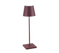 Zafferano, Poldina Pro Lamp, Rechargeable Cordless Table Lamp with Touch Controls, Suitable for Interior and Outdoor, Dimmer, 2200-3000 K, Height 38 cm, Bordeaux Colour