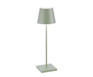 Zafferano, Poldina Pro Lamp, Rechargeable Cordless Table Lamp with Touch Controls, Suitable for Interior and Outdoor, Dimmer, 2200-3000 K, Height 38 cm, Sage Green Colour