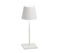 Zafferano, Poldina Pro Mini Lamp, Rechargeable Cordless Table Lamp with Touch Controls, Suitable for Interior and Outdoor, Dimmer, 2200-3000 K, Height 30 cm, White Colour