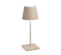 Zafferano, Poldina Pro Mini Lamp, Rechargeable Cordless Table Lamp with Touch Controls, Suitable for Interior and Outdoor, Dimmer, 2200-3000 K, Height 30 cm, Sand Colour