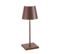 Zafferano, Poldina Pro Mini Lamp, Rechargeable Cordless Table Lamp with Touch Controls, Suitable for Interior and Outdoor, Dimmer, 2200-3000 K, Height 30 cm, Corten Colour