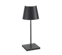 Zafferano, Poldina Pro Mini Lamp, Rechargeable Cordless Table Lamp with Touch Controls, Suitable for Interior and Outdoor, Dimmer, 2200-3000 K, Height 30 cm, Dark Gray Colour