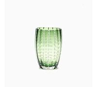 Zafferano PR00125 Perle Tumbler-Handmade Transparent Coloured Glass, cl 32 h 109mm d 71mm-Set 6 Pieces-British Racing Green
