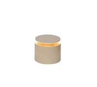 Zafferano Pushup Pro Table Lamp (Color: Sand) in Aluminum, IP54 Protection, Indoor/Outdoor use, Contact Charging Base Included, 3.1"/3.9"