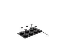 Zafferano, Set 6 Swap Mini Lamps + Multiple Charging Base + UK Adapter, Rechargeable Table Lamps, Cordless with Touch Control, Restaurants and Outdoors, Dimmer, 2200-3000 K, H. 14,8 cm, Black Colour