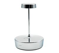 Zafferano, Swap Mini Lamp with Glossy Chrome Finish, Rechargeable Cordless Table Lamp with Touch Controls, Usable as an Indoor Lamp, Dimmer, 2700 K, Height 14.8 cm