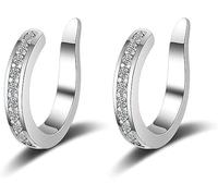 Zafiller Ear Clip, Ear Corrector Non Piercing Ears Cuff Cartilage Earrings, Pierceless Ears Cuff Earring for Women, Portable & Adjustable Fake Earrings (Silver-1Pair)