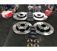 ZAFIRA SRI 16V MK2 B BRAKE DISCS CROSS DRILLED GROOVED WITH TRW PADS FR RR