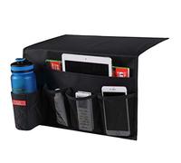 Zafit 5 Pockets Bedside Caddy, Bedside Storage Organizer for Water Bottles, Magazines, Phone, Glasses (5 Pockets-Black)
