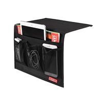 Zafit Bedside Storage Organizer - Table Cabinet Organizer Caddy for Remotes, Phone, Glasses (Classic 4 Pockets - Black)