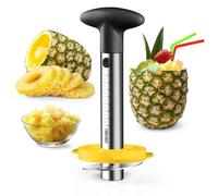 ZAFNAH Pineapple Corer and Slicer Tool, Pineapple Cutter and Corer, Stainless Steel Pineapple Peeler, Easy Pineapple core remover decorer, Eye Removal Tool, Pelador De Piña (Black with Measure marks)