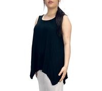 ZAFS Ladies Summer Tunic Top Womens Sleeveless Blouse Plus Size Swing Flared Tops Size 24-26 Black