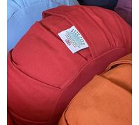 Zafu Meditation Cushion - Buckwheat Hull-Filled Yoga Pillow with Removable Pleated Cotton Cover | 15 Colour Options (Rose Red, One Size)