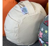 Zafu Meditation Cushion - Buckwheat Hull-Filled Yoga Pillow with Removable Pleated Cotton Cover | 15 Colour Options (Natural Cotton, One Size)