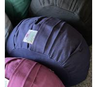 Zafu Meditation Cushion - Buckwheat Hull-Filled Yoga Pillow with Removable Pleated Cotton Cover | 15 Colour Options (Ocean Blue, One Size)