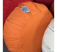 Zafu Meditation Cushion - Buckwheat Hull-Filled Yoga Pillow with Removable Pleated Cotton Cover | 15 Colour Options (Sunset Orange, One Size)
