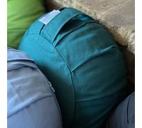 Zafu Meditation Cushion - Buckwheat Hull-Filled Yoga Pillow with Removable Pleated Cotton Cover | 15 Colour Options (Emerald Green, One Size)