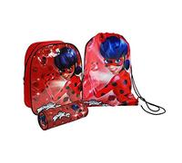 ZAG Heroez® Miraculous Ladybug Back to School Sets in Backpack, Messenger, Trainer Bag, Lunch Sets, Bottle & Pencil Case (3PC Set: Backpack, Trainer Bag & Pencil Case)