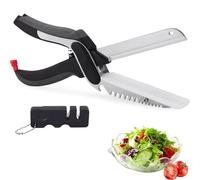 Zagahul Vegetable Slicer Cutter,Chopper Vegetable Cutter,2 in1 Kitchen Salad Scissor with Attached Cutting Board,Vegetable Chopper,Food Cutter Chopper,Clever Smart Veggie Cutter