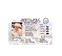 ZAGARO Santa Sleigh Reindeer License - Santa Lost Driver Licence, Santa Sleigh Driving License, Collection Cards For Boy And Girl, Tree Ornament